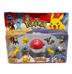 POKÉMON - ENSEMBLE DE 8 FIGURINES ET POKEBALL ASST